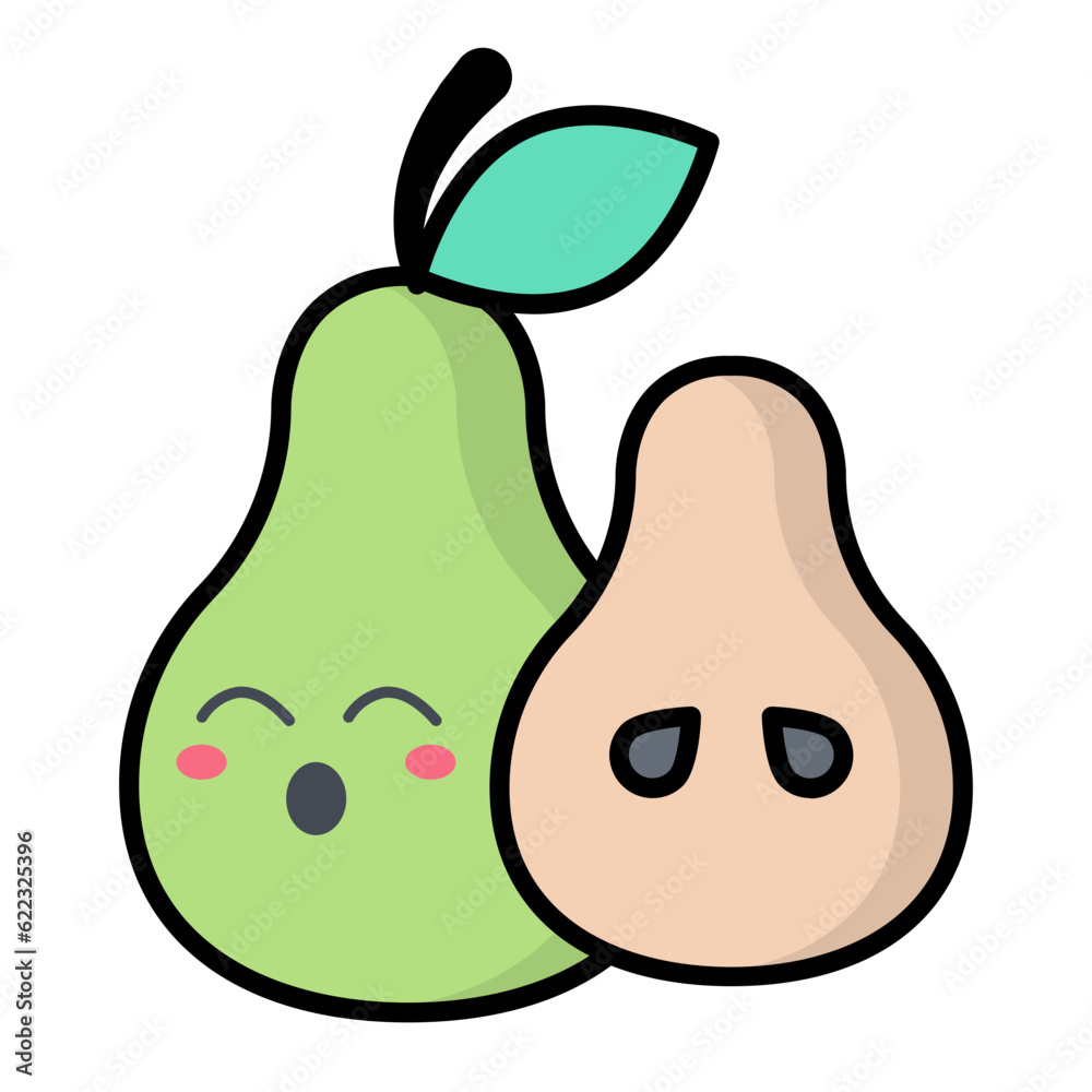 Pear Line Color Icon Pear Line Color Icon