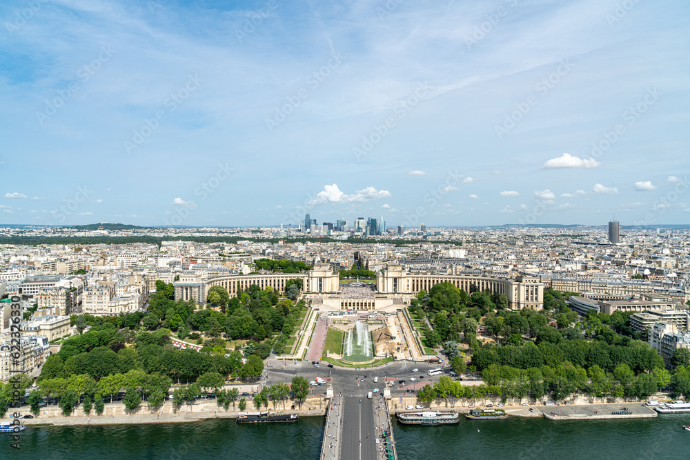Fototapeta premium Beautiful city view from the top of the Eiffel Tower in Paris, France