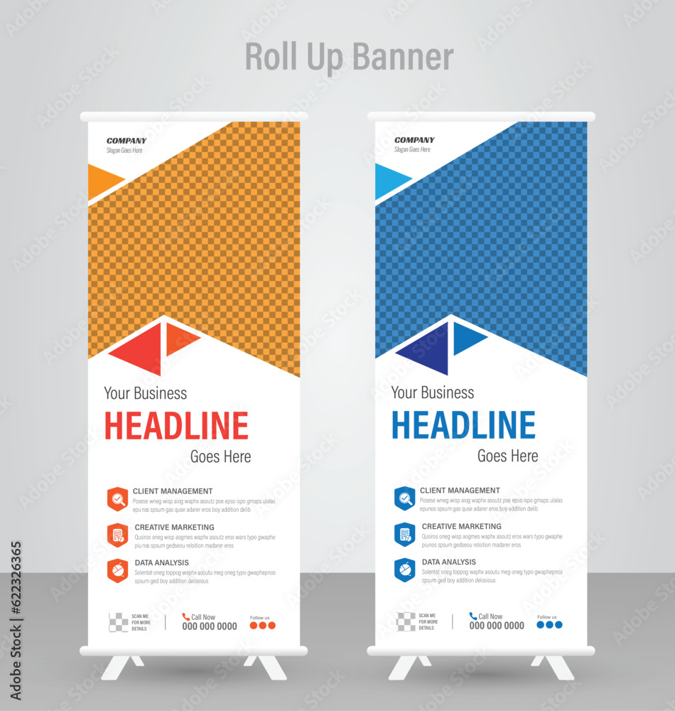 Modern Roll up banner template or service promotion pull up banner poster