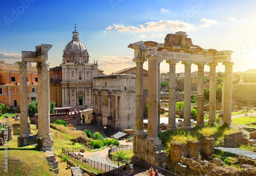 Vászonkép Roman ruins in Rome, Italy
