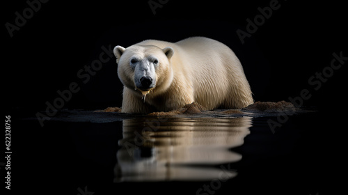 polar bear in water photo