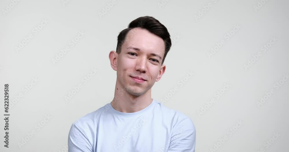 Caucasian man standing against a pristine white background. His eyes sparkle with joy as they meet the camera, exuding warmth and positivity, his smile illuminates the frame, captivating your Caucasian man standing against a pristine white background. His eyes sparkle with joy as they meet the camera, exuding warmth and positivity, his smile illuminates the frame, captivating your