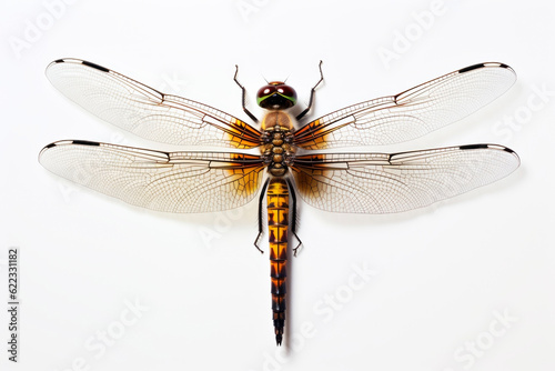 Dragonfly on a light background. Generative AI © Artsiom P