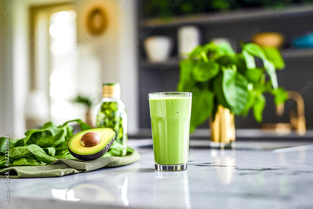 Jus d'avocat frais - Smoothie d'avocat - Générative IA Jus d'avocat frais - Smoothie d'avocat - Générative IA