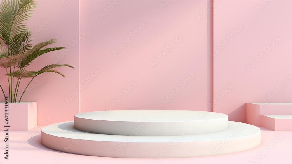 3d pastel podium for your product. Generative AI 3d pastel podium for your product. Generative AI