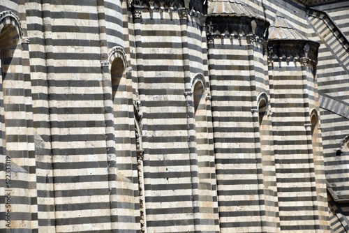 Orvieto in Italy and its wonderful white cathedral with some details of the front