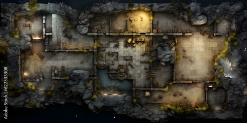 Dark Fantasy RPG Dungeon Map - A Tile Map for Your Adventure