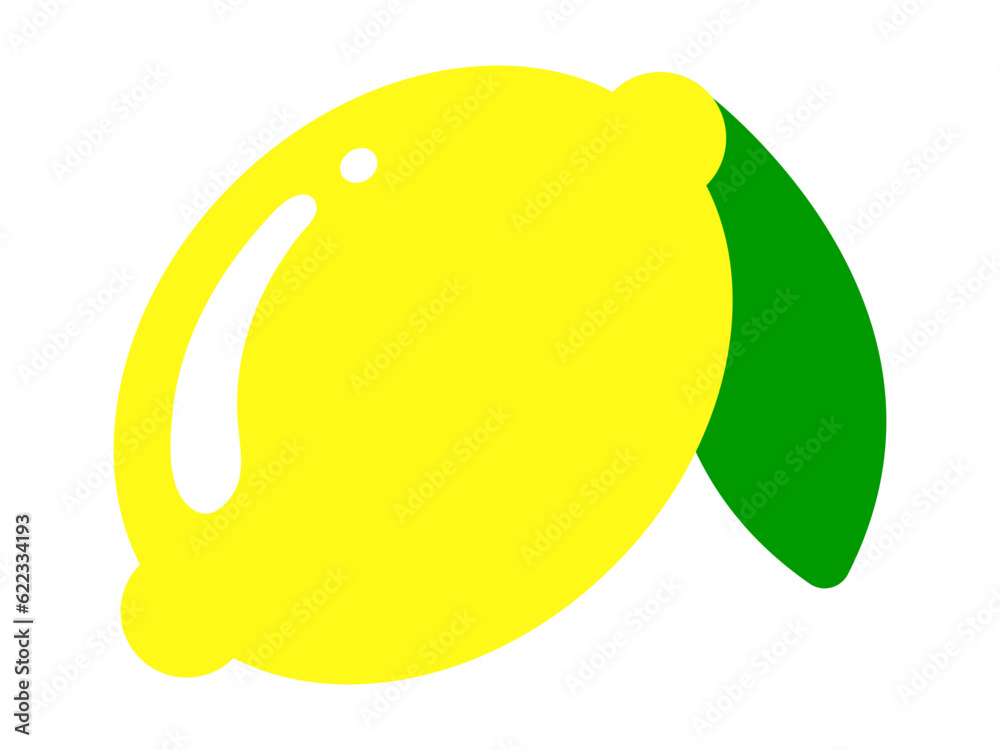 Vector lemon with leaf icon, simple illustration. Vector lemon with leaf icon, simple illustration.