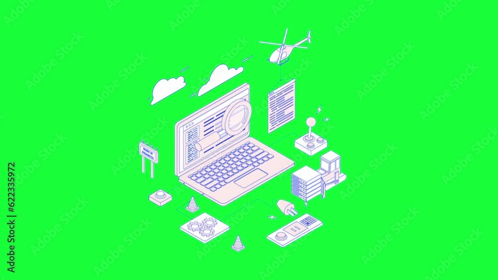 Animated Website Building icon background, logo symbol, social media, green screen Animated Website Building icon background, logo symbol, social media, green screen
