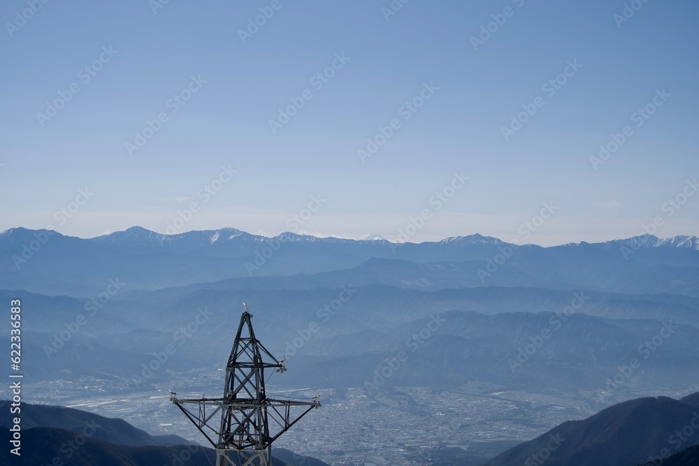Scenery of Komagane City and the Southern Alps in Japan Scenery of Komagane City and the Southern Alps in Japan
