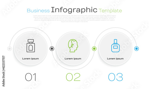 Set line Aftershave, Baldness and . Business infographic template. Vector