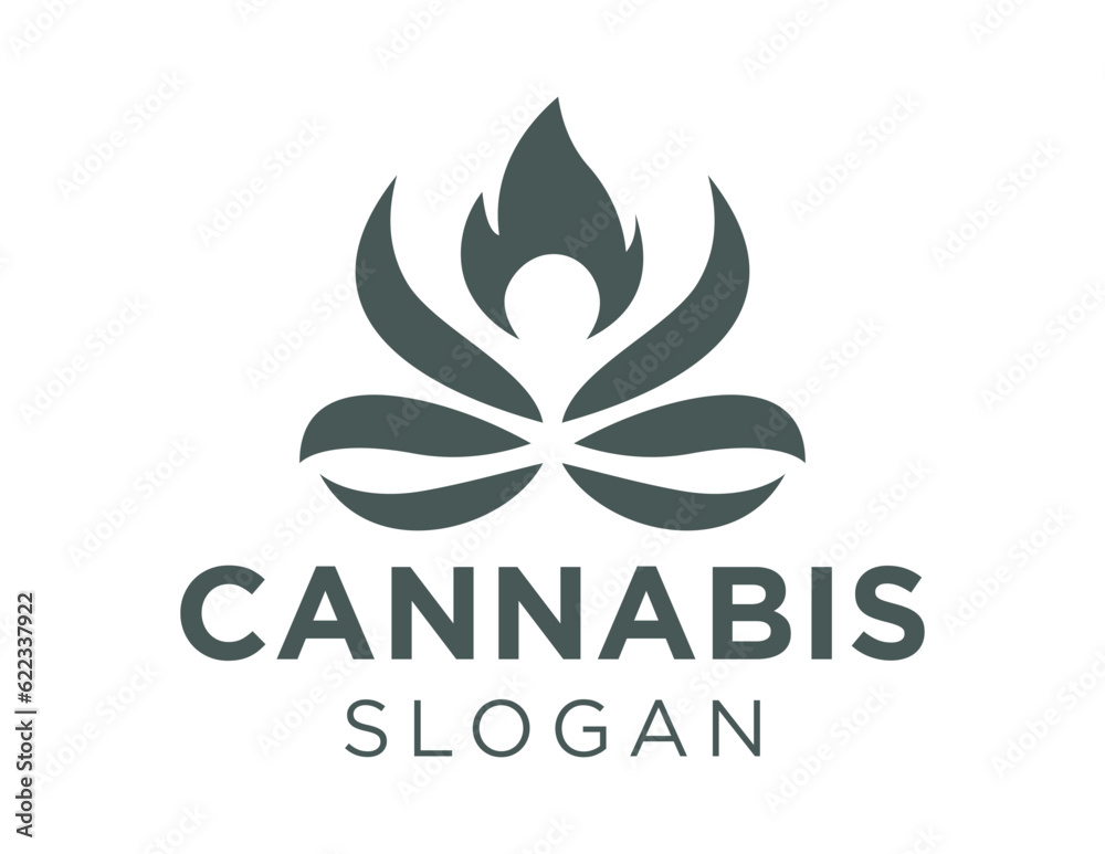 Logo about Cannabis on a white background. created using the CorelDraw application. Logo about Cannabis on a white background. created using the CorelDraw application.