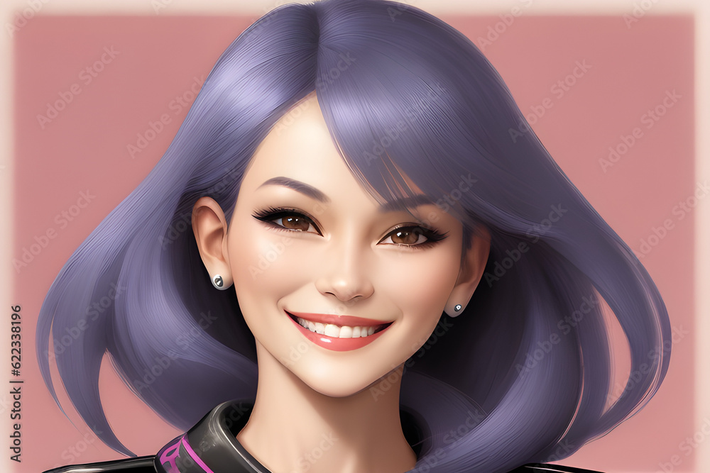 a smiling woman. Generative AI a smiling woman. Generative AI