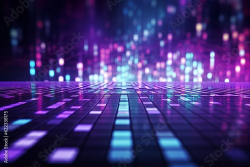 abstract technology background, glowing lines and dots. 3d render