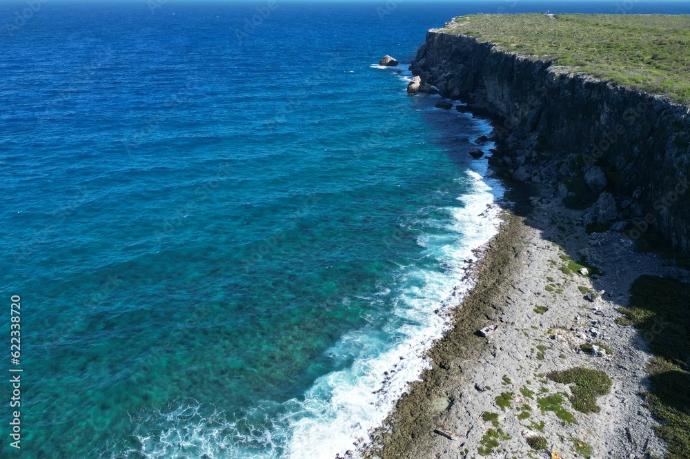 Spectacular View of the Bluff, Cayman Brac a paradise within the Cayman Islands sister island to Grand Cayman in the Caribbean surrounded by sea a British oversea territory for tranquility relaxation