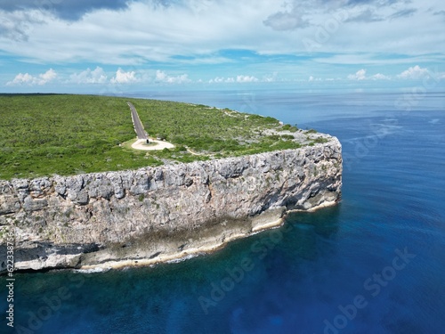 Spectacular View of the Bluff, Cayman Brac a paradise within the Cayman Islands sister island to Grand Cayman in the Caribbean surrounded by sea a British oversea territory for tranquility relaxation