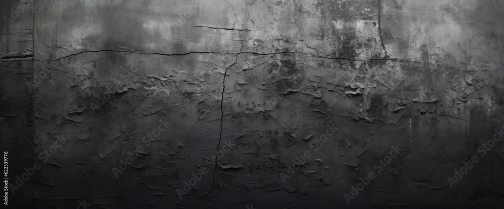 Dark grey concrete wall with scratches and cracks, panoramic background Dark grey concrete wall with scratches and cracks, panoramic background