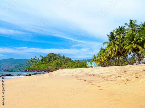 beautiful landscape beach in Goa in India