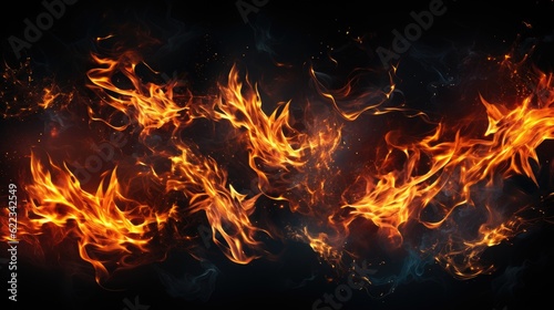 Flame in black background  AI generated Image