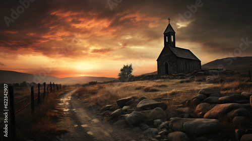 church in sunset © Viktor