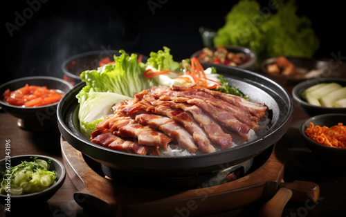 Samgyeopsal dish in a bowl created with Generative AI technology