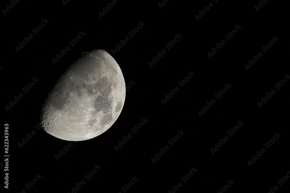 Gibbous Waxing Moon on November 10th, 2016, in Northern Hemisphere. With copy or text space. Gibbous Waxing Moon on November 10th, 2016, in Northern Hemisphere. With copy or text space.
