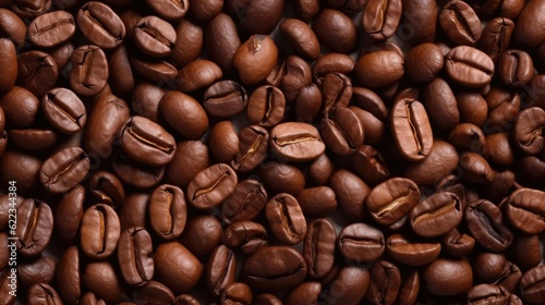 Golden brown coffee bean background  AI generated Image