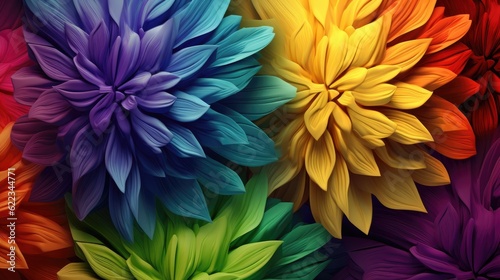 Rainbow flower background  AI generated Image