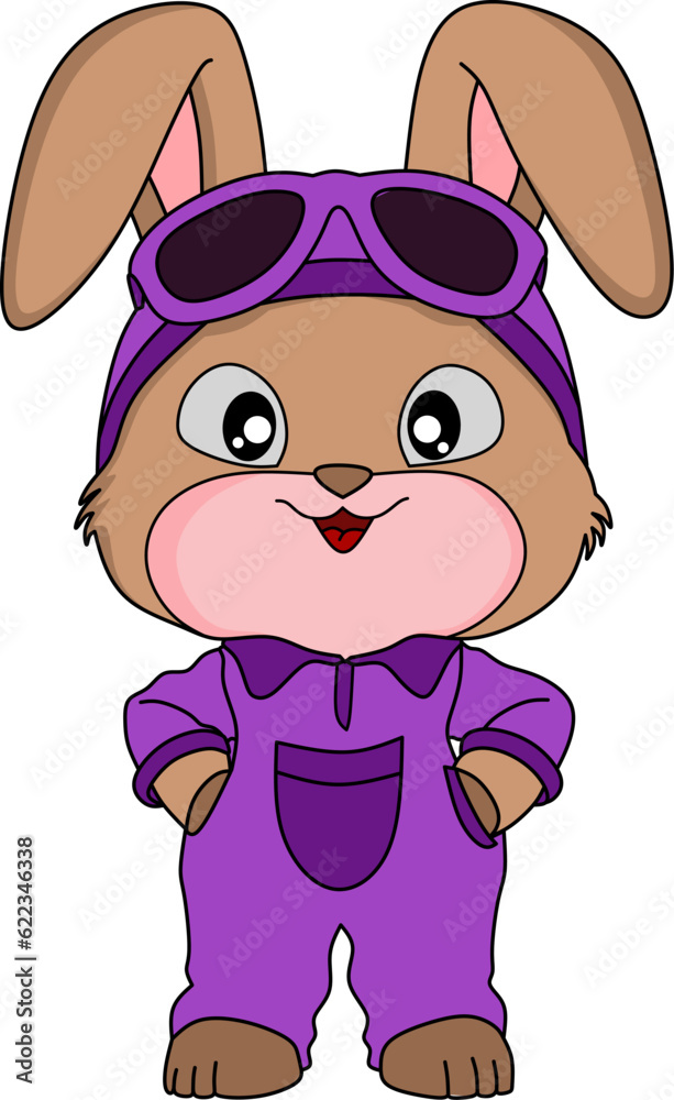 Naklejka premium Cute rabbit mascot cartoon character