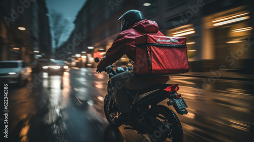 Delivery Man on Motor Generative Ai