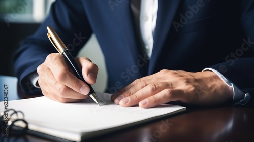 professional business person signing a document. generativeAI.