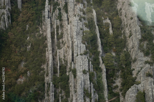 Close up view of the mountain, relief of the mountain