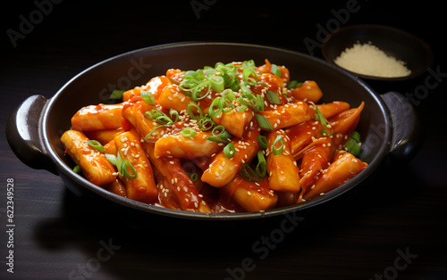 Tteokbokki dish in a pan created with Generative AI technology