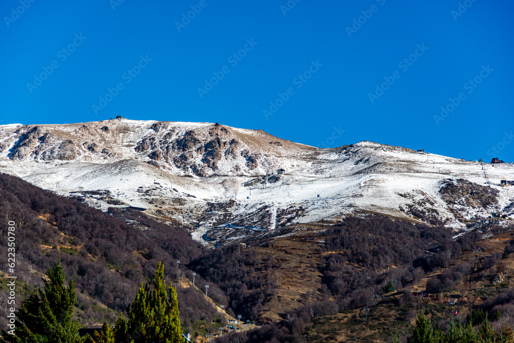 Landscape of the snowy Cerro Catedral on an autumn morning, Bariloche, Rio Negro, Argentina Landscape of the snowy Cerro Catedral on an autumn morning, Bariloche, Rio Negro, Argentina