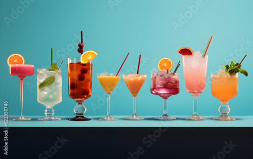 cocktails with soft summer vibe background