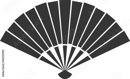 Chinese folding hand fan vector icon.