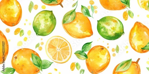Fresh Organic Ugli Fruit Background, Horizontal Watercolor Illustration. Healthy Vegetarian Diet. Ai Generated Soft Colored Watercolor Illustration with Delicious Juicy Ugli Fruit.