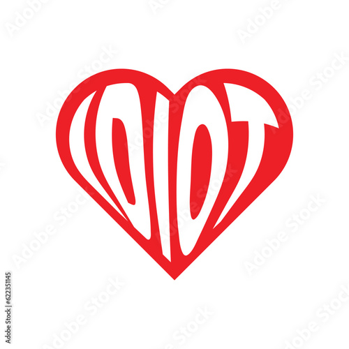 Love Idiot Simple Logo and Background Vector Illustration Design