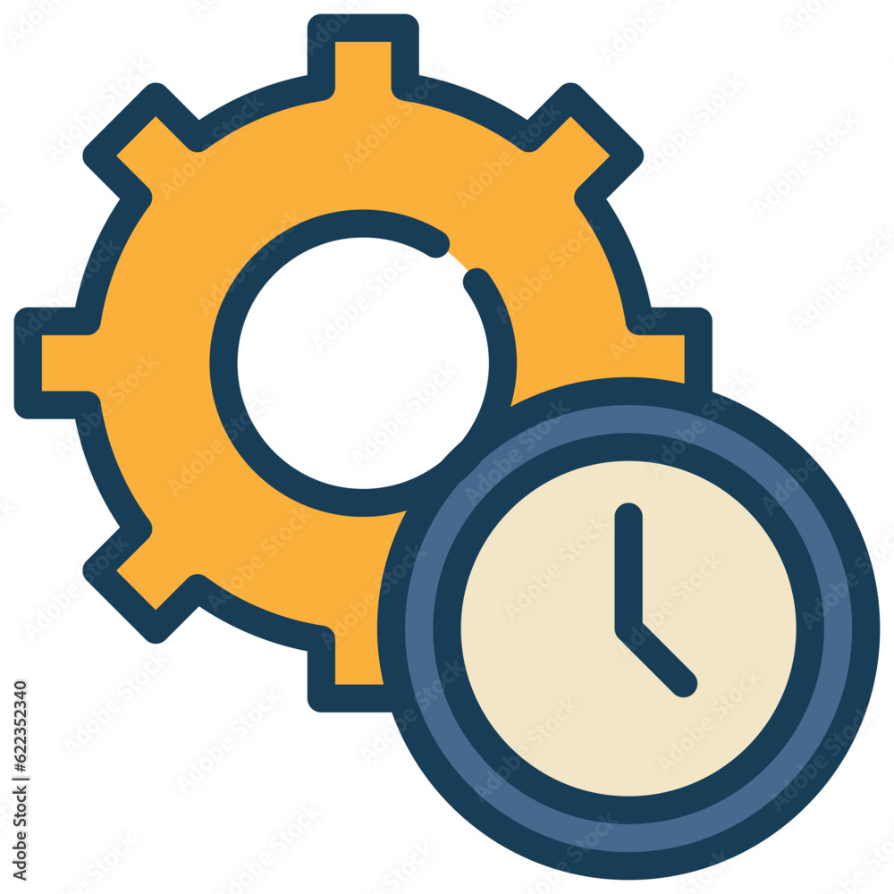 work time management business strategy gear cog icon filled outline work time management business strategy gear cog icon filled outline