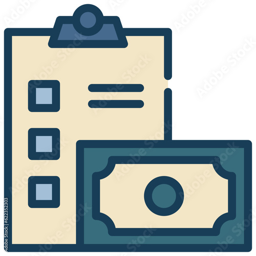 money check planing business strategy icon filled outline