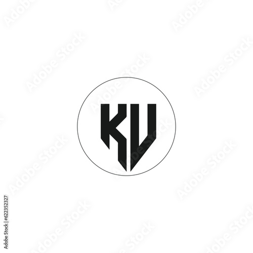 KV letters initial logo design 