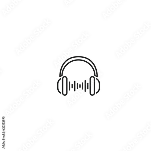 headphone icon and logo design 