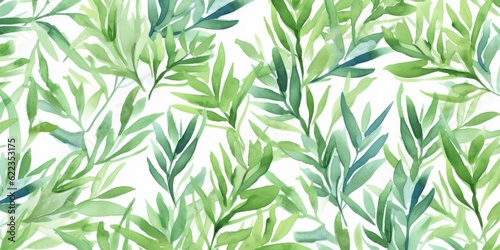 Aromatic Tarragon Herbs Background, Horizontal Watercolor Illustration. Healthy Vegetarian Diet. Ai Generated Soft Colored Watercolor Illustration with Delicious Aromatic Tarragon Herbs.