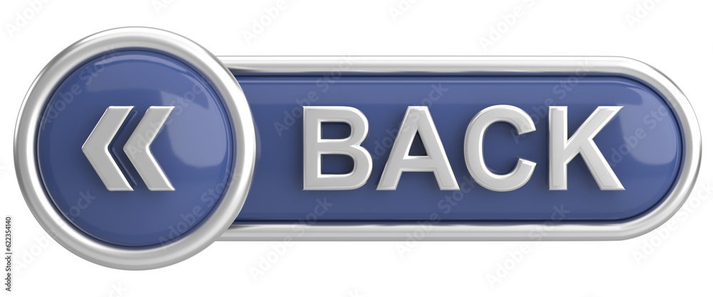 Previous button. Back button. 3D illustration. Previous button. Back button. 3D illustration.
