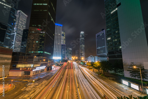Photography Traffic in city of hongkong at Rush hours