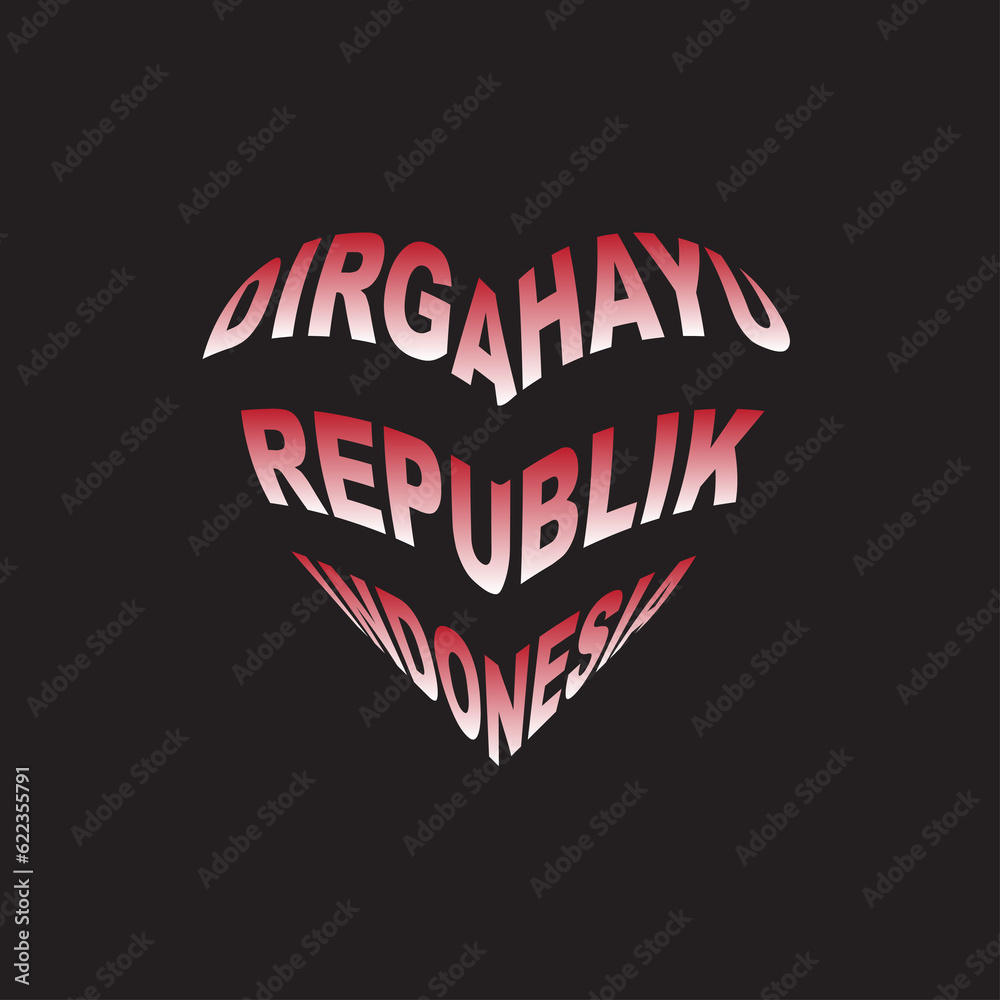 Love Dirgahayu Indonesia Simple Logo and Background Vector Illustration Design Love Dirgahayu Indonesia Simple Logo and Background Vector Illustration Design