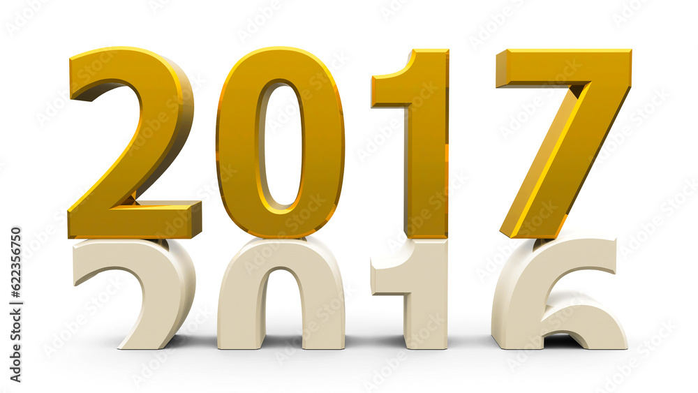 2016-2017 change represents the new year 2017, three-dimensional rendering 2016-2017 change represents the new year 2017, three-dimensional rendering
