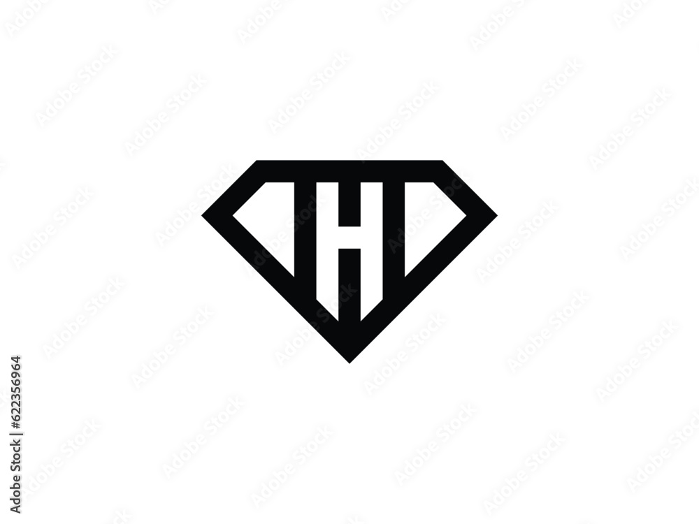 luxury letter H with diamond logo design luxury letter H with diamond logo design