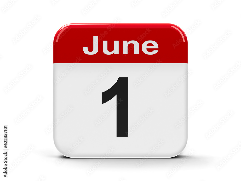Calendar web button - The First of June - International Children's Day and Global Day of Parents and World Milk Day, three-dimensional rendering, 3D illustration Calendar web button - The First of June - International Children's Day and Global Day of Parents and World Milk Day, three-dimensional rendering, 3D illustration