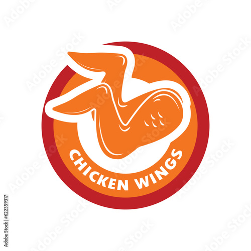 chicken wings logo design vector flat isolated illustration